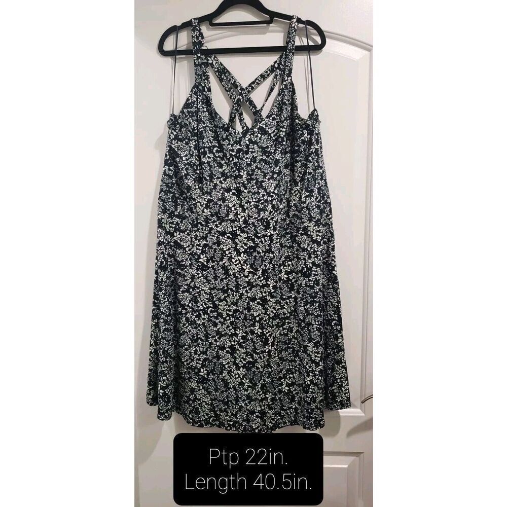 Nine Britton from Stitch Fix Lizzy Brushed Floral Print Knit Dress Navy 2X NWT